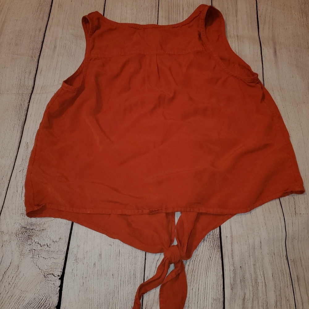 Universal Thread Burnt Orange Button Down Sleevel… - image 8